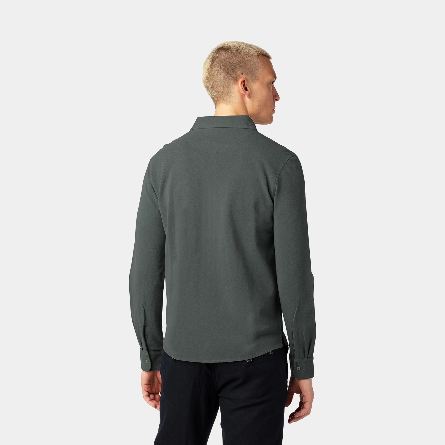 Green Long-Sleeve Piqué Polo Shirt