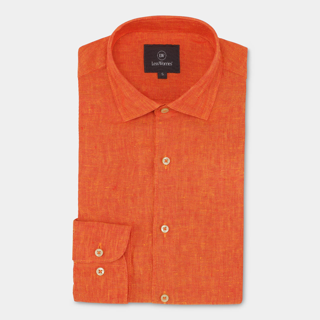 Orange Linen Shirt