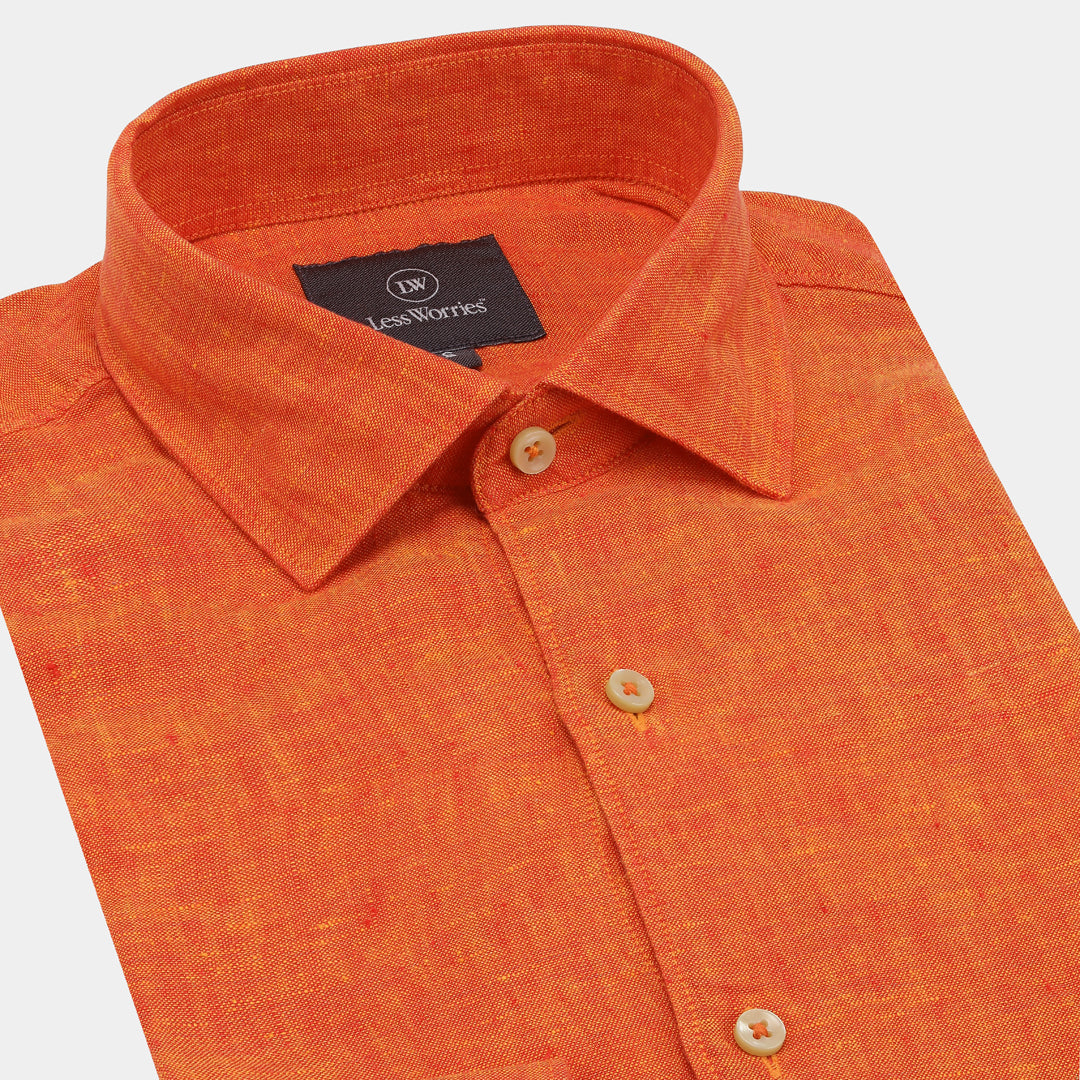 Orange Linen Shirt