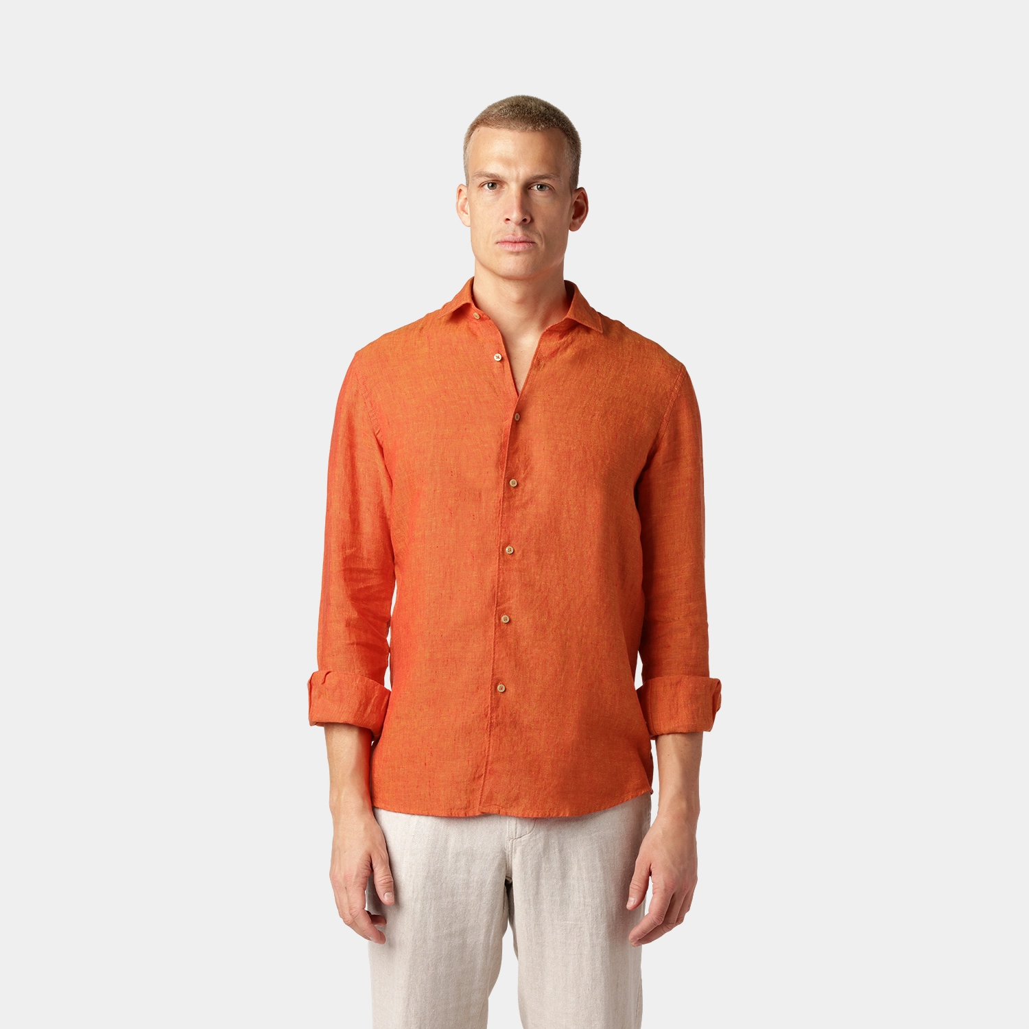 Orange Linen Shirt