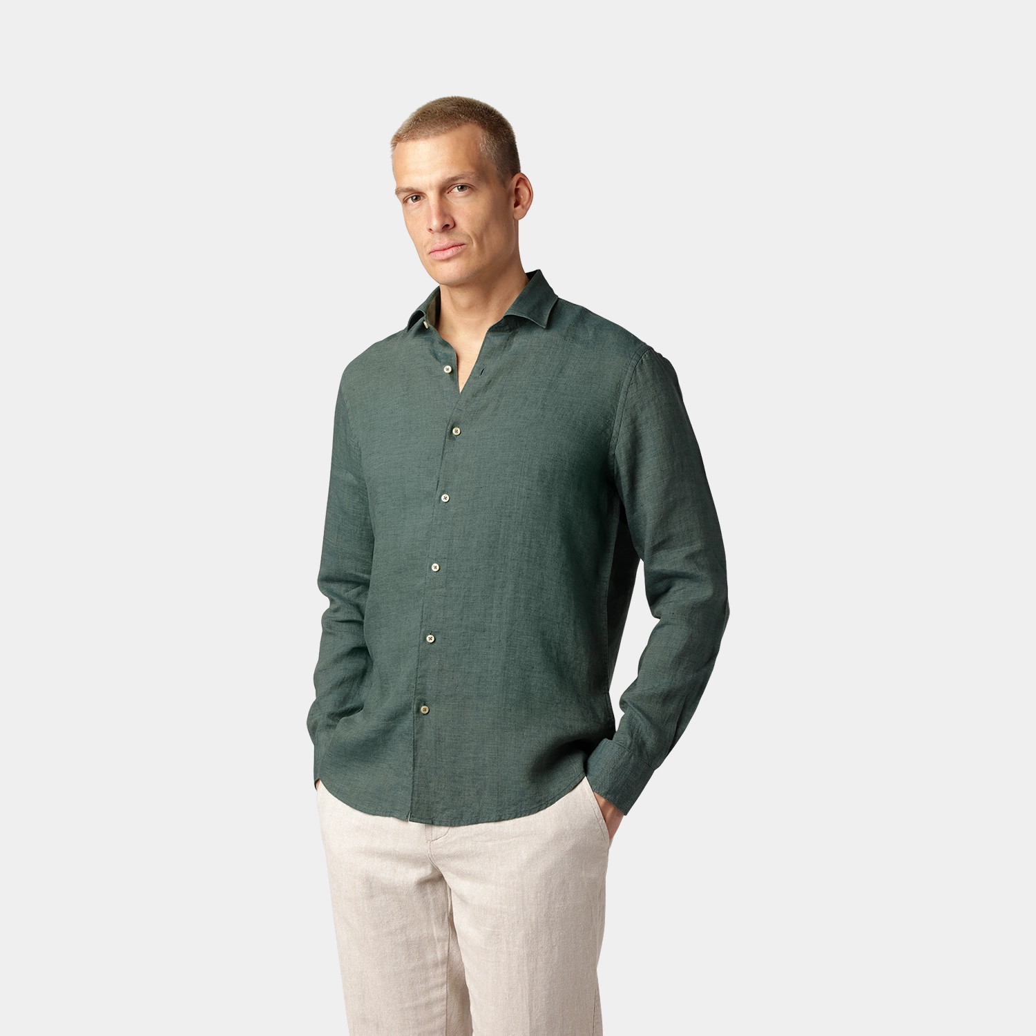 Green Linen Shirt