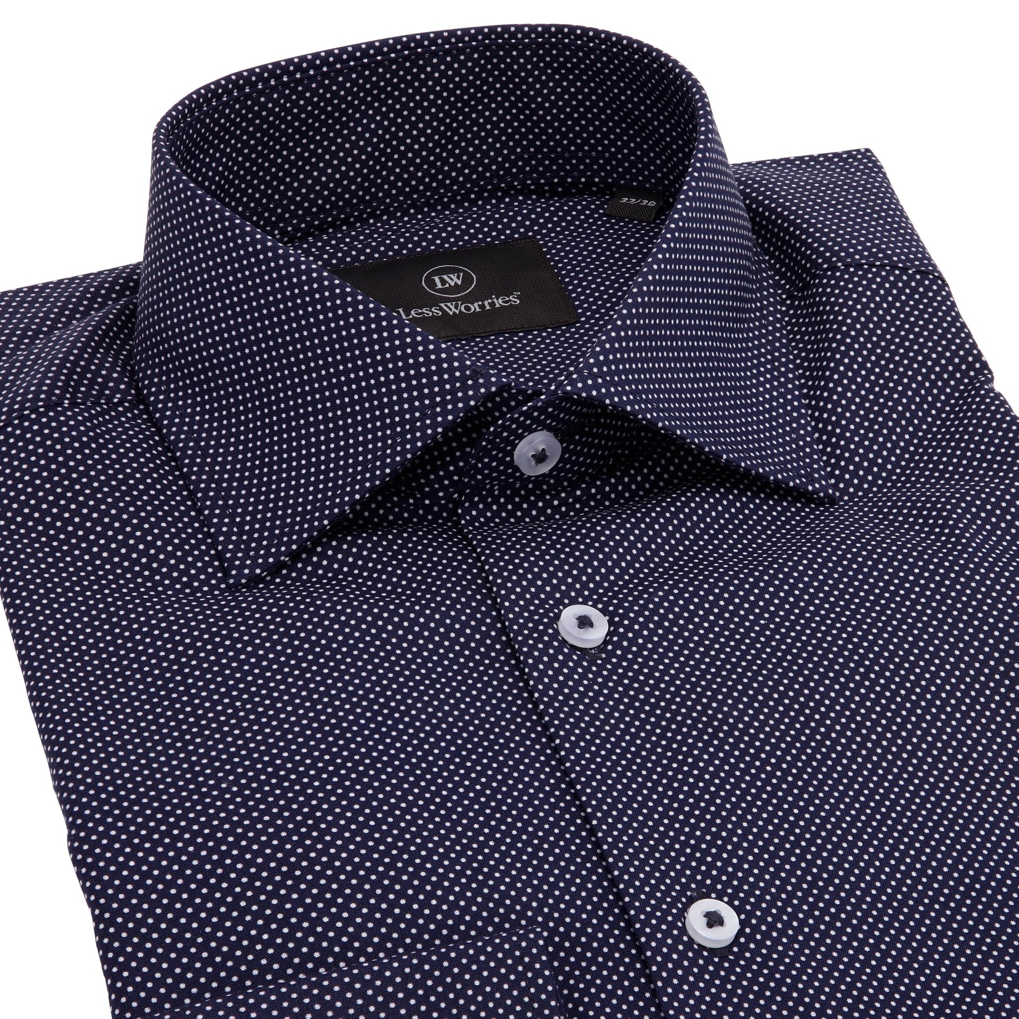Marinblå Twill-skjorta med prickar