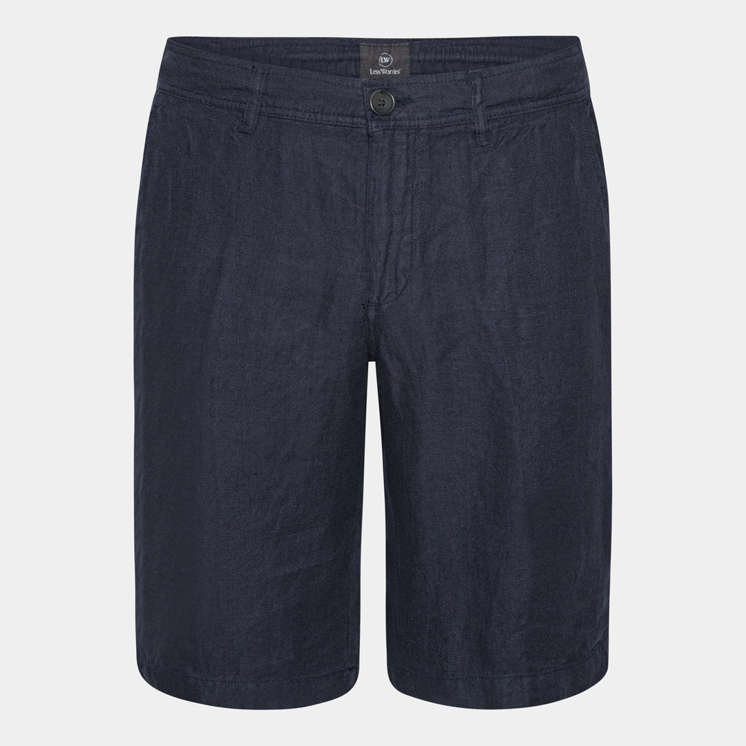 Navy Linen Shorts