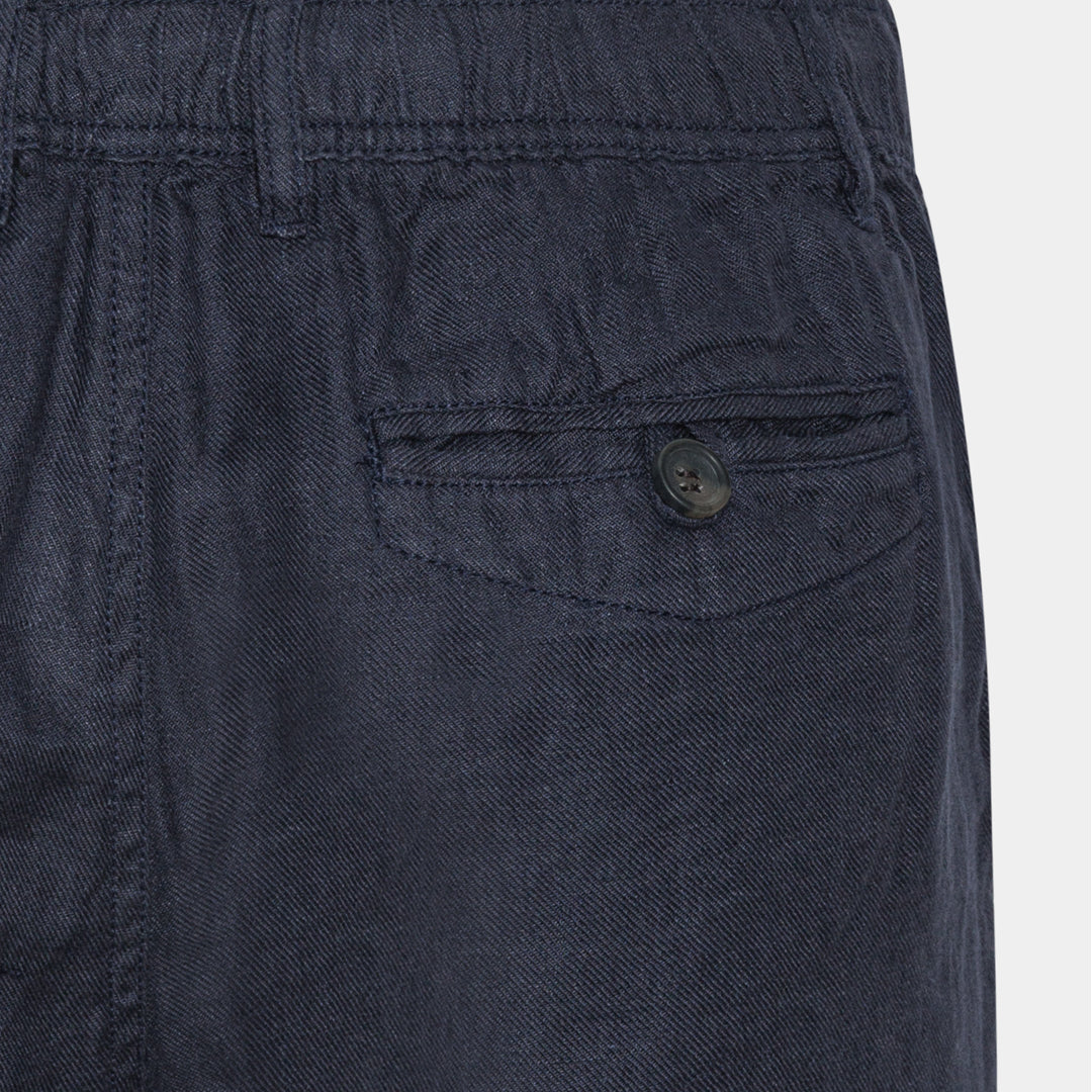 Navy Linen Shorts