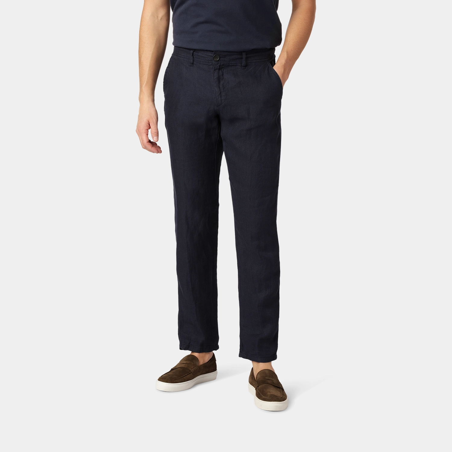 Navy Linen Pants