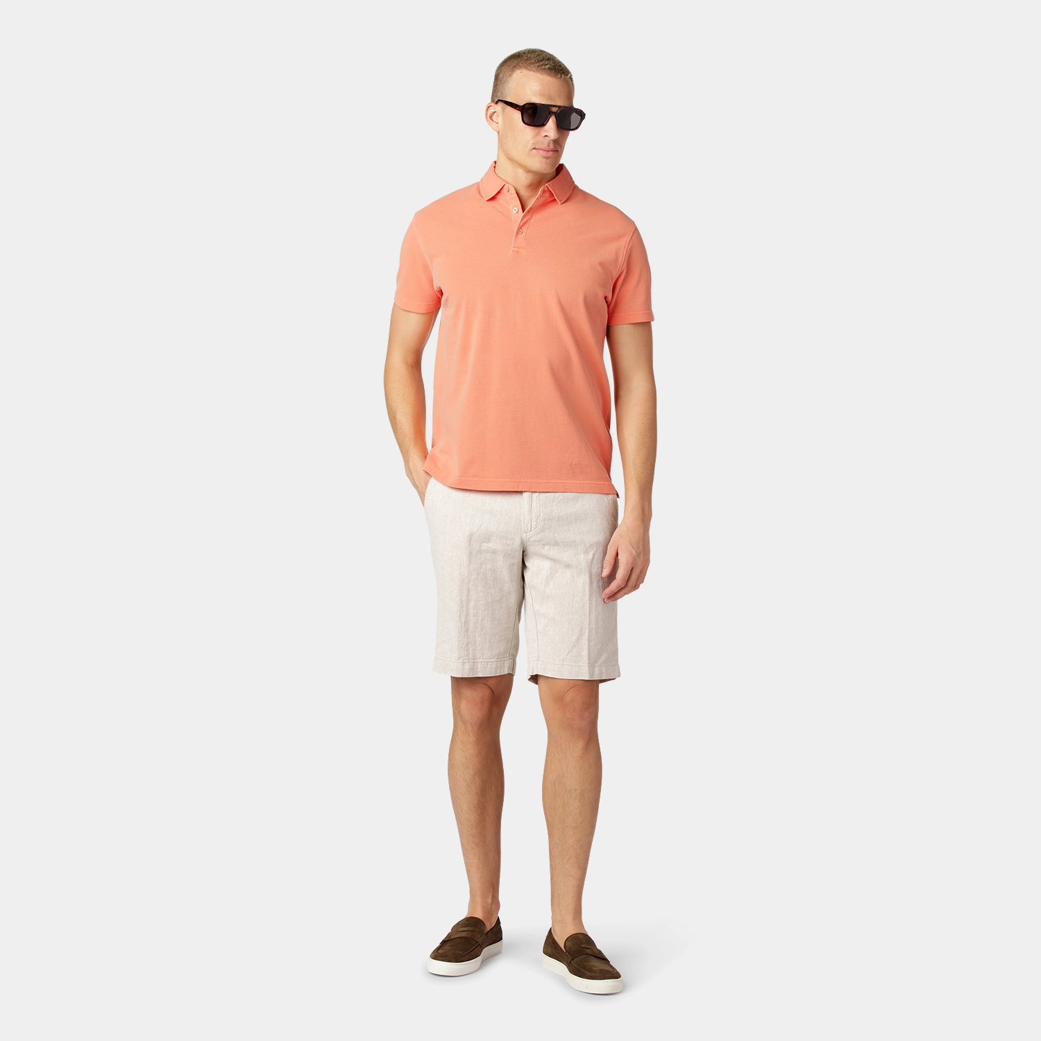 Sand Linen-Cotton Shorts