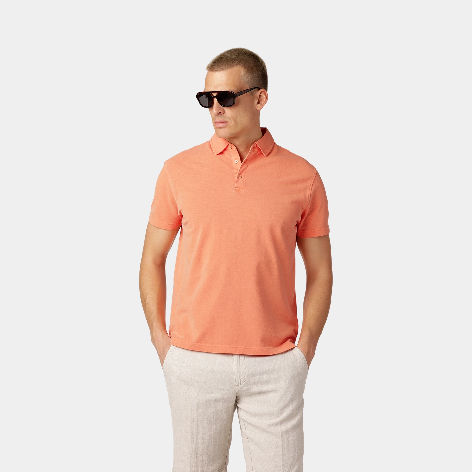 Apricot Piqué Polo Shirt