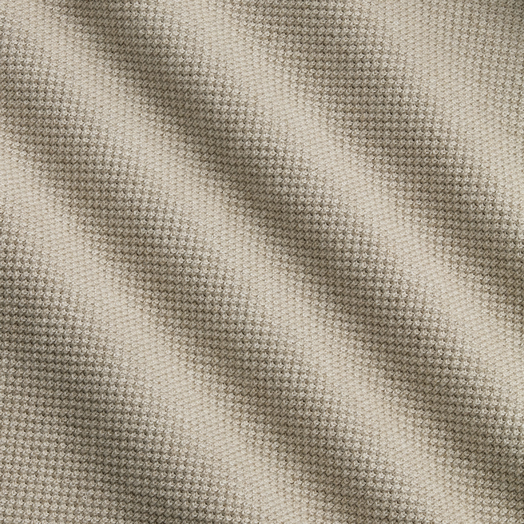 Beige Slätstickad Half-Zip Tröja