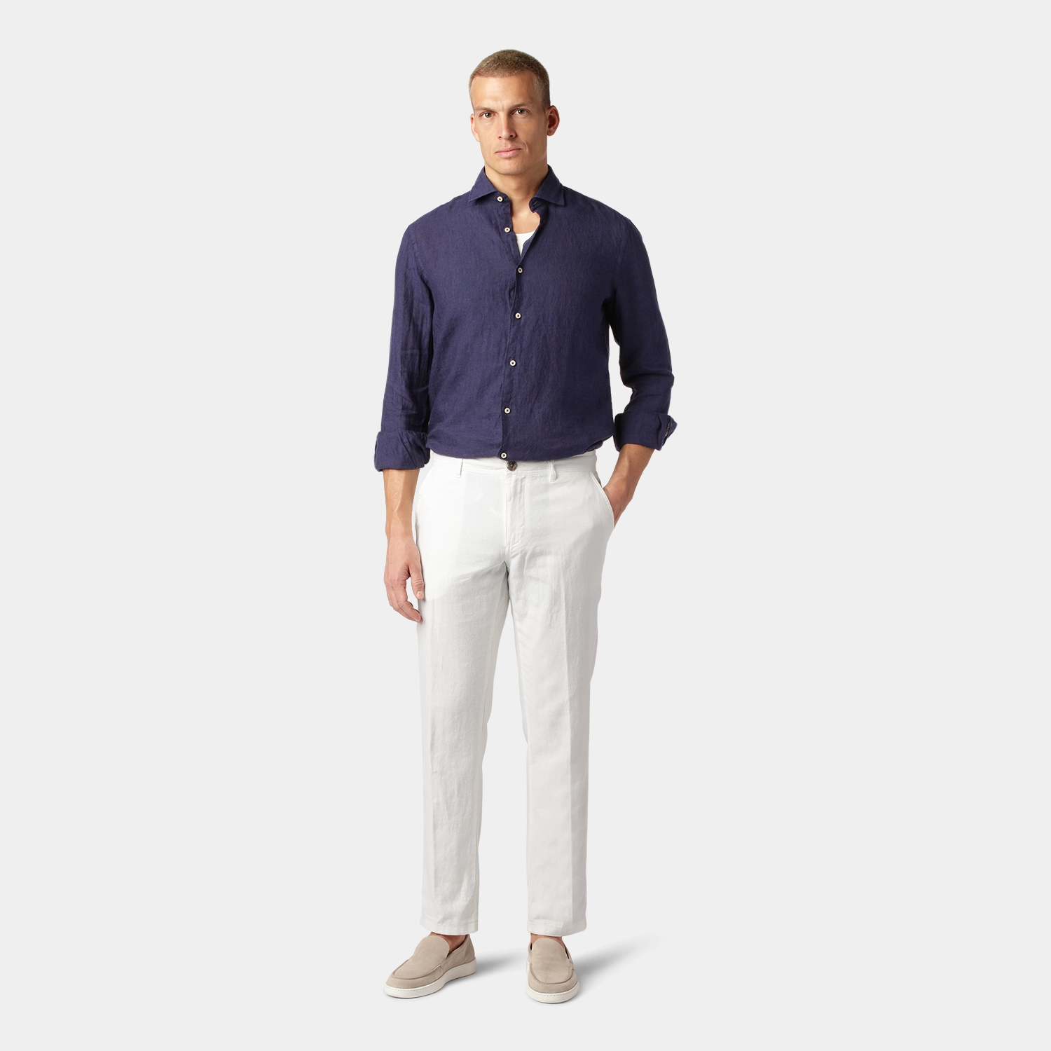 Off-white  Linen-Cotton Pants