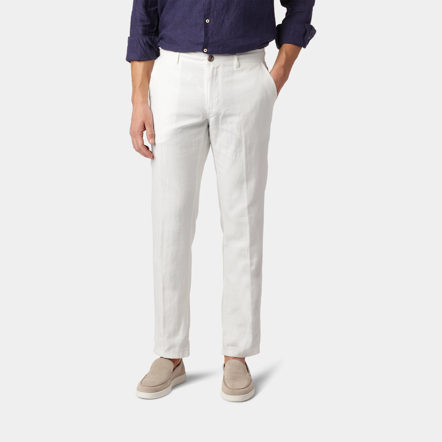 Off-white  Linen-Cotton Pants