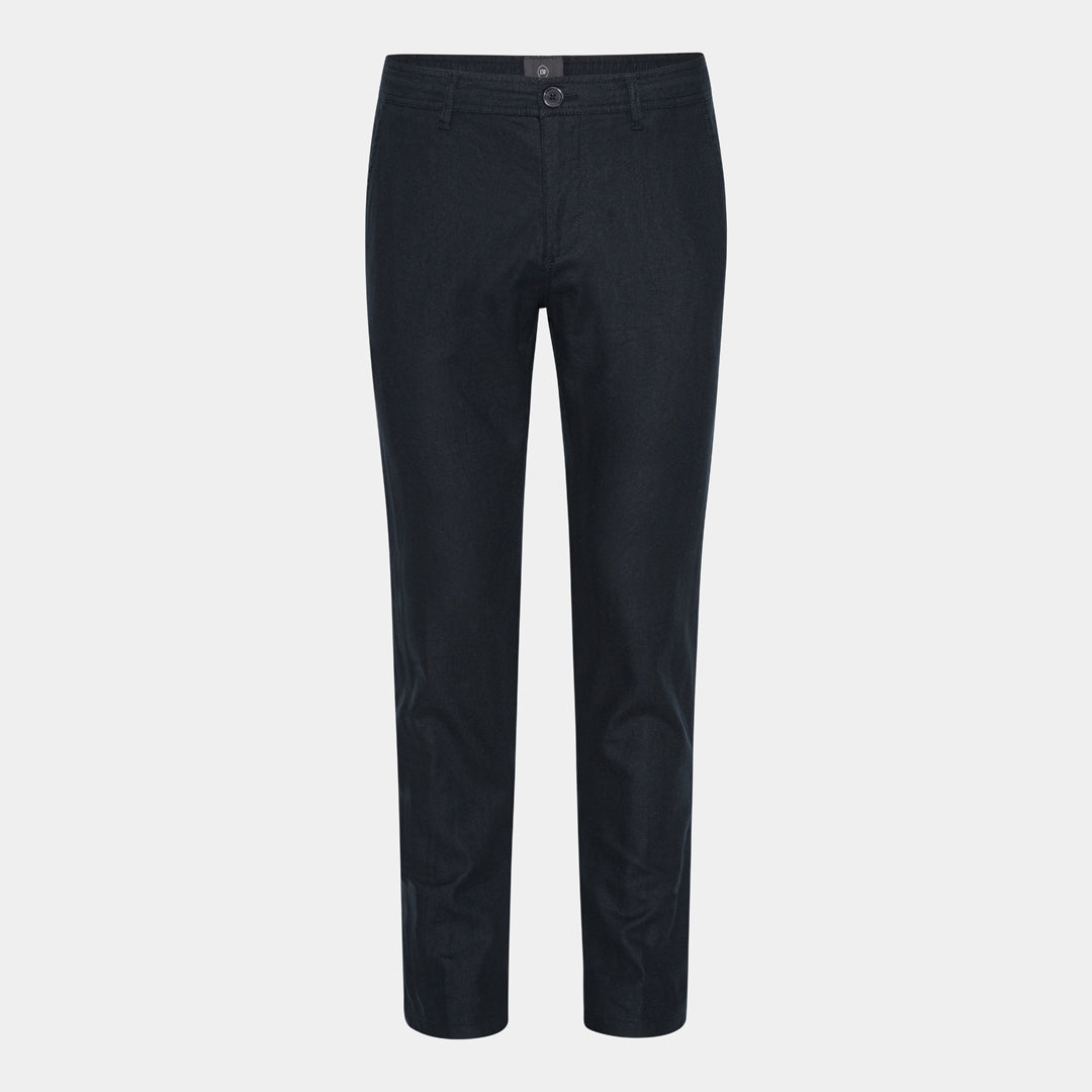 Navy Linen-Cotton Pants