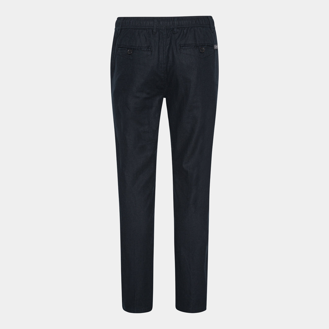 Navy Linen-Cotton Pants