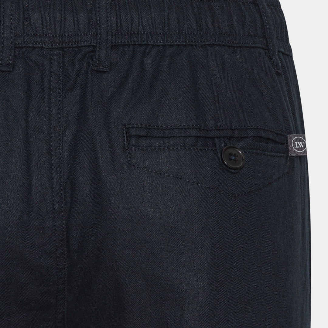 Navy Linen-Cotton Pants