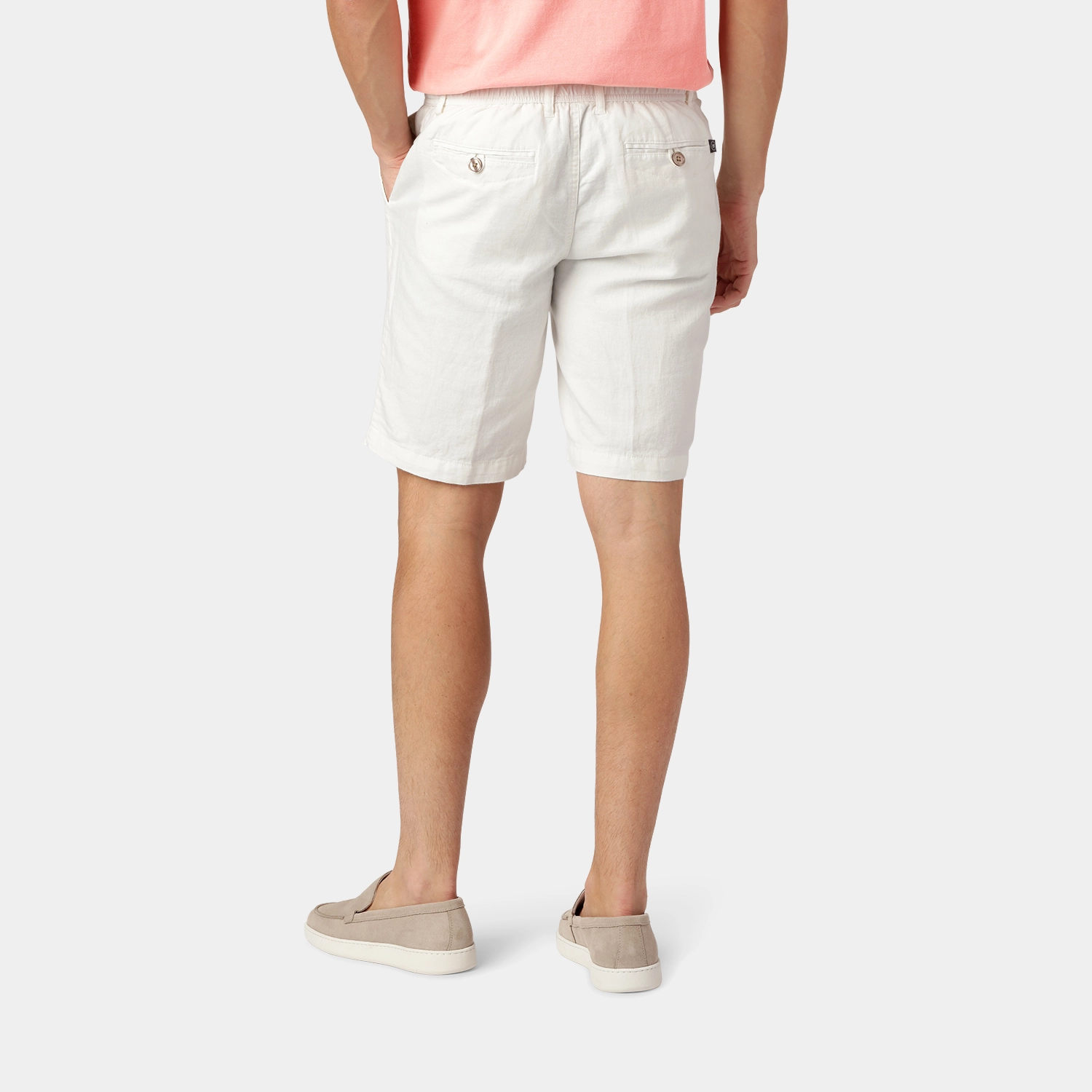 Off-white  Linen-Cotton Shorts