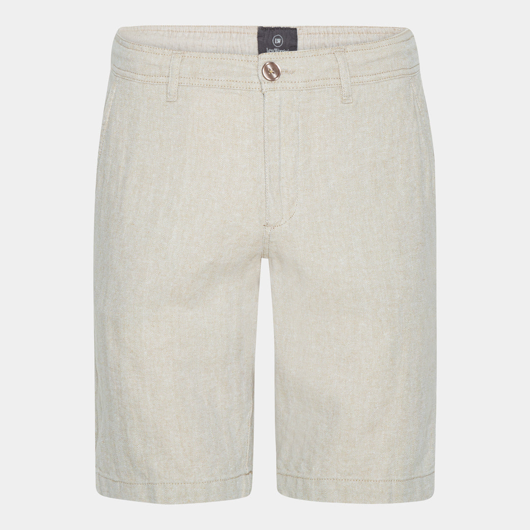 Sand Linen-Cotton Shorts