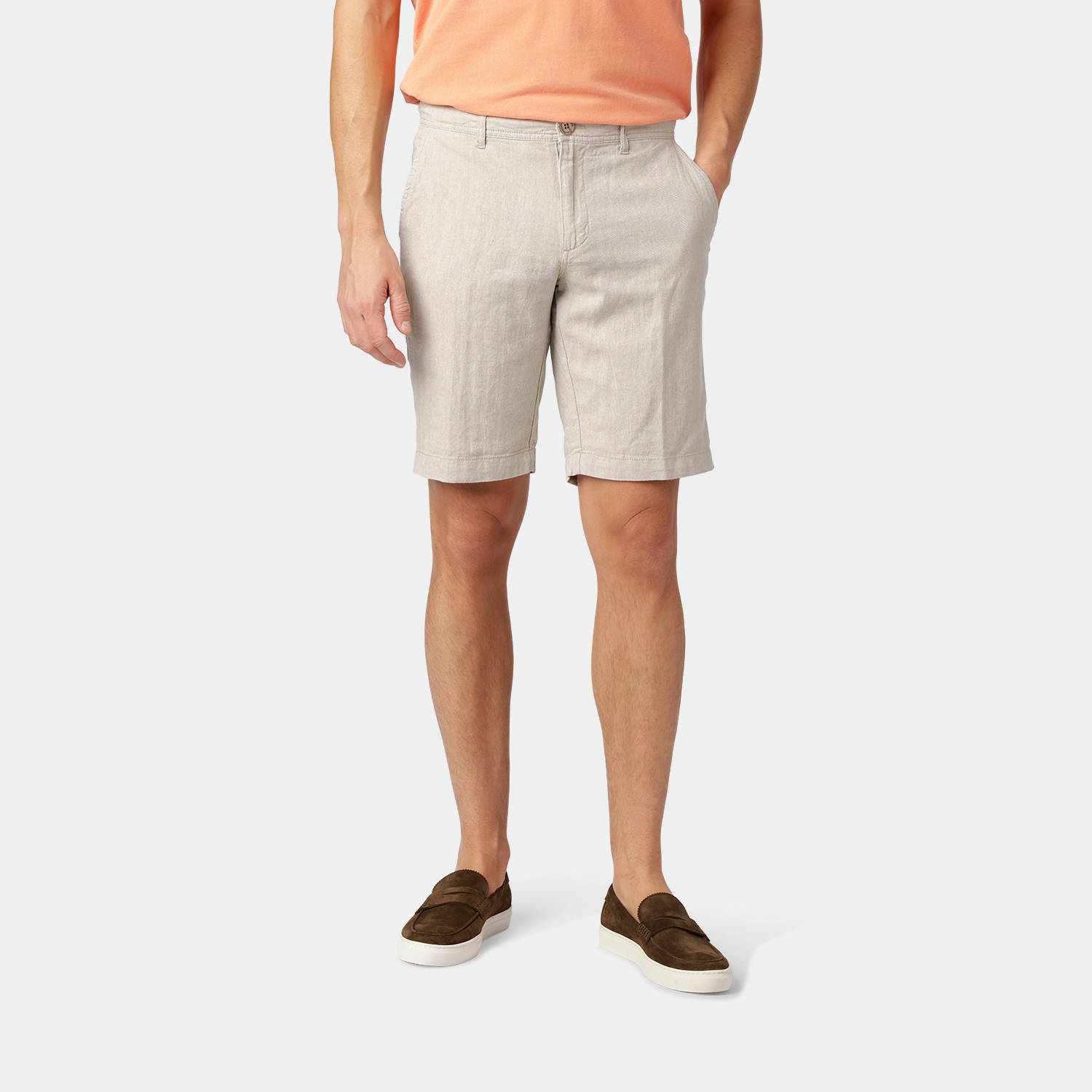 Sand Linen-Cotton Shorts