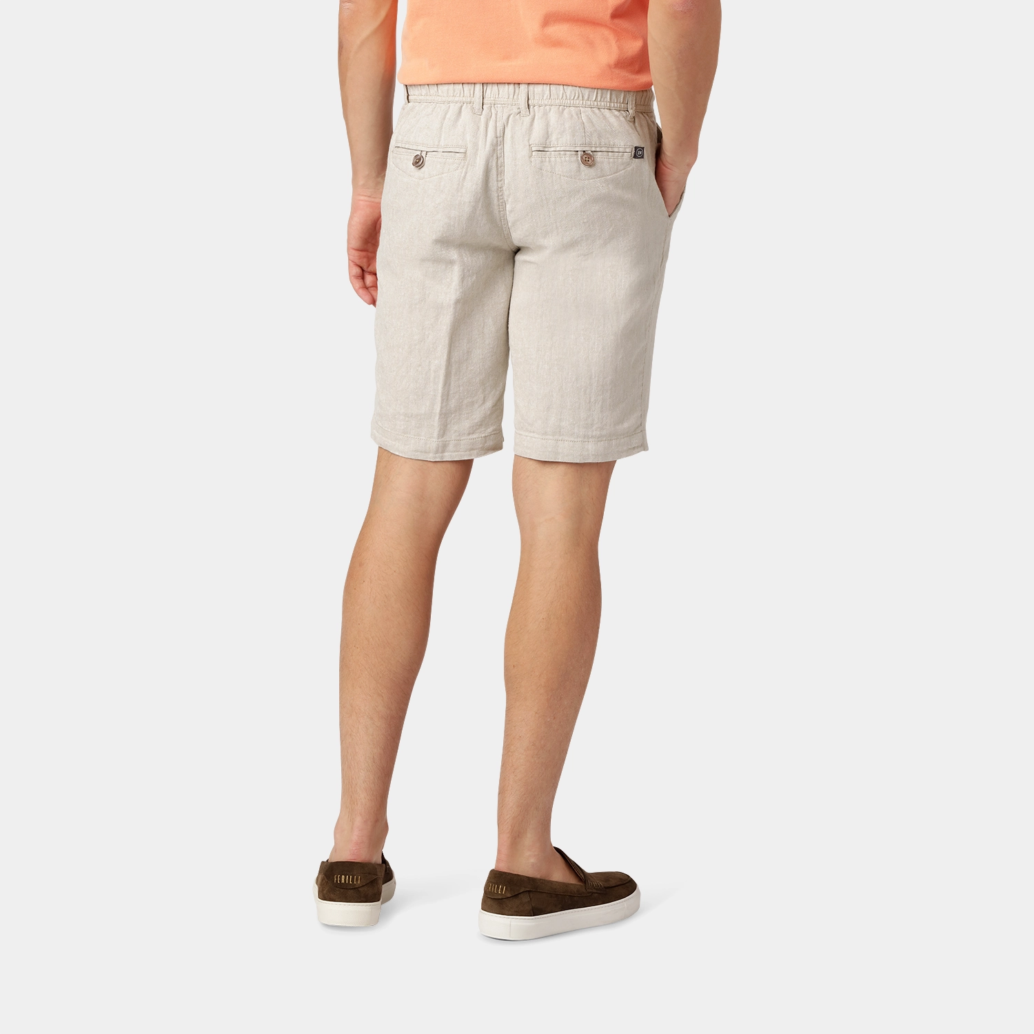 Sand Linen-Cotton Shorts