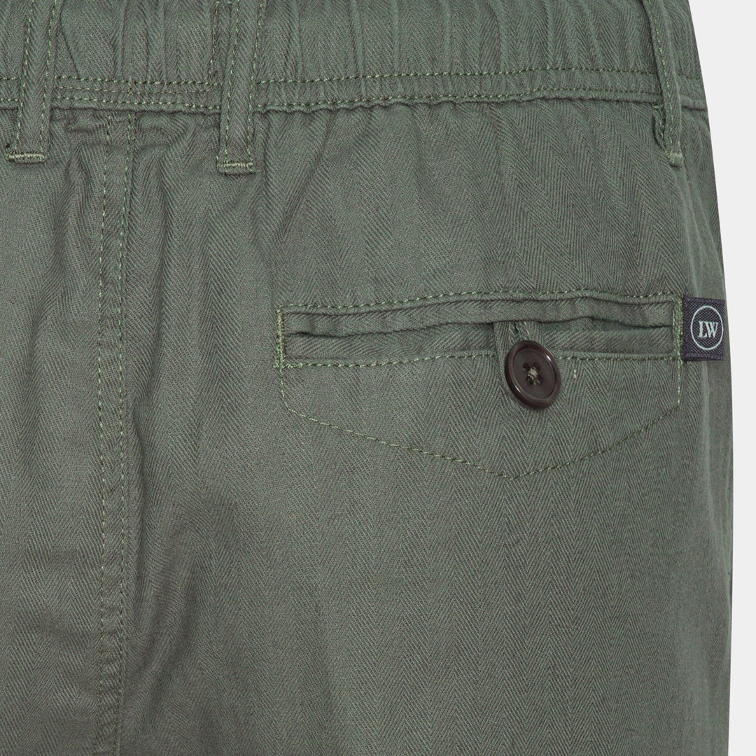 Green Linen-Cotton Shorts