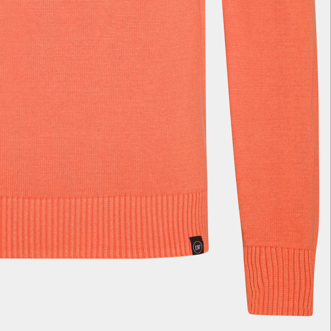 Orange Cotton Crewneck Sweater