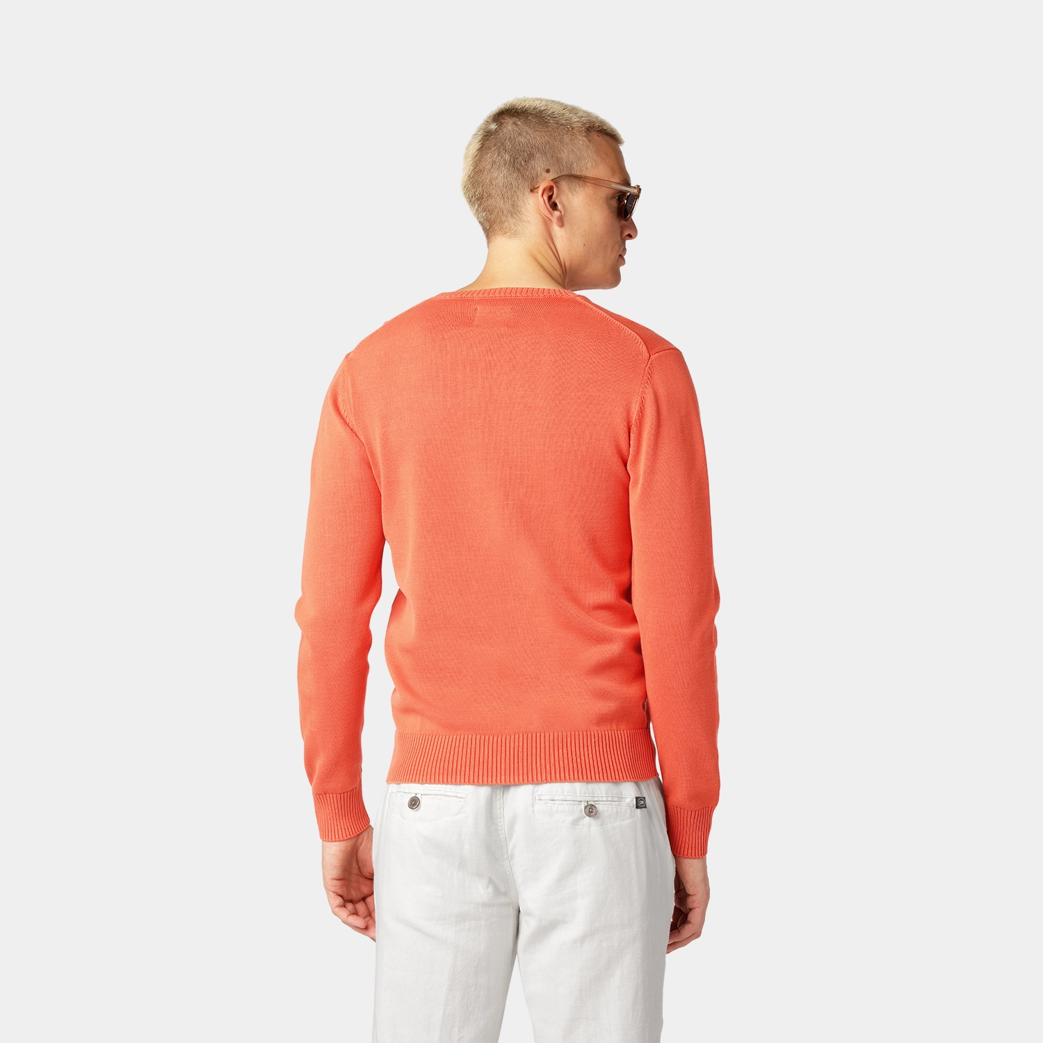 Orange Cotton Crewneck Sweater