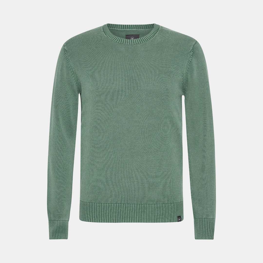 Green Cotton Crewneck Sweater