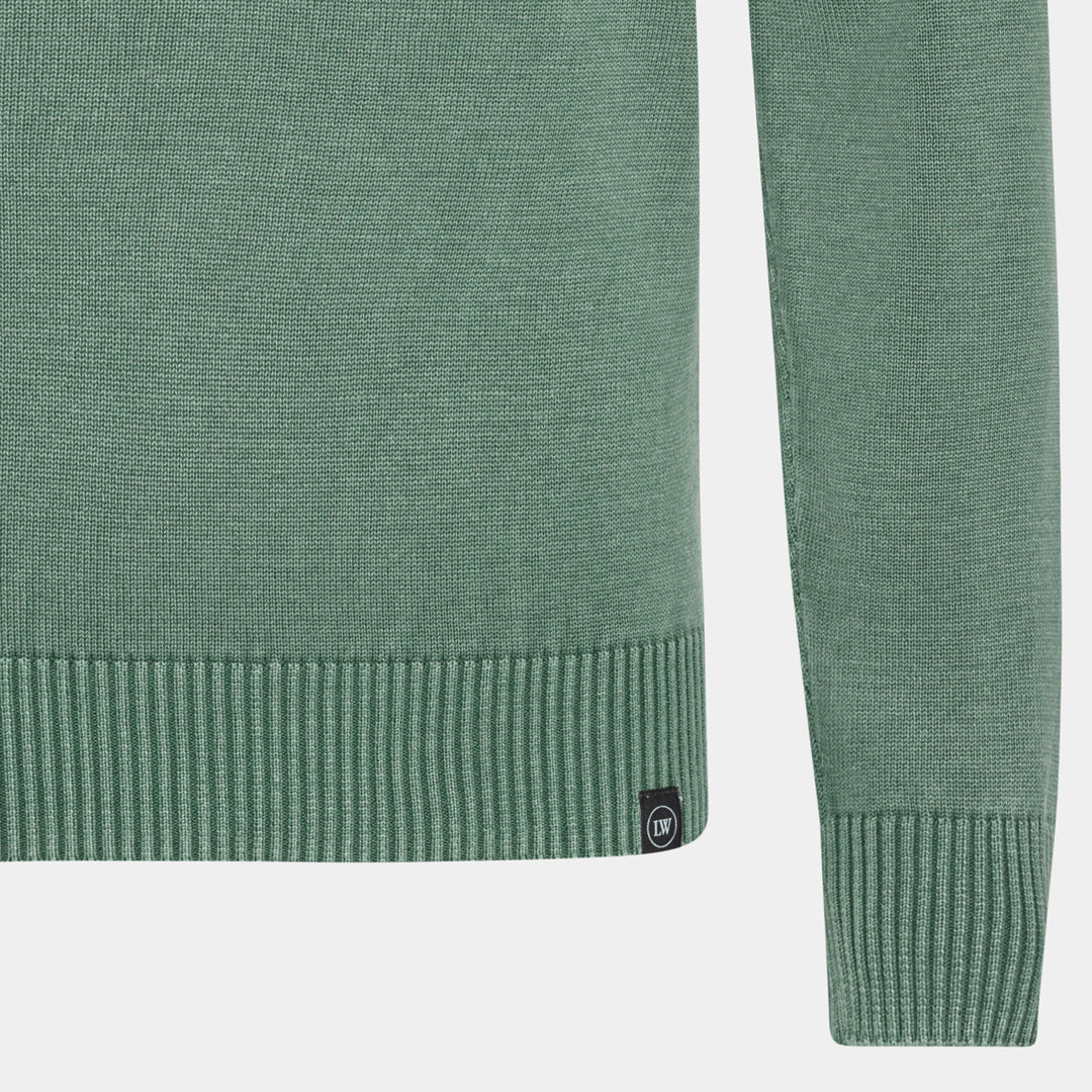 Green Cotton Crewneck Sweater