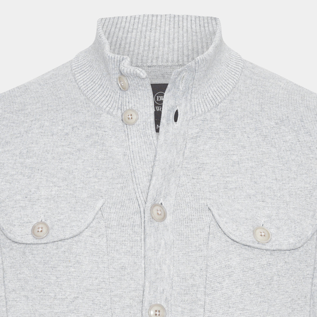 Grey Melange Pocket Cardigan