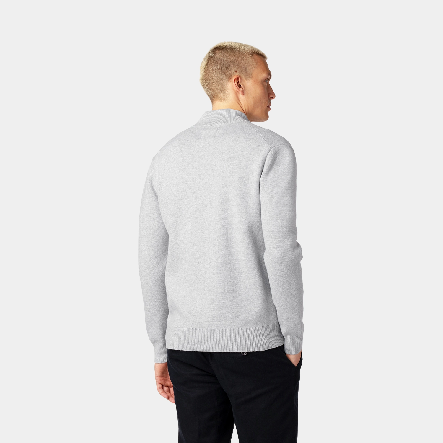 Grå Turtleneck Cardigan med fickor