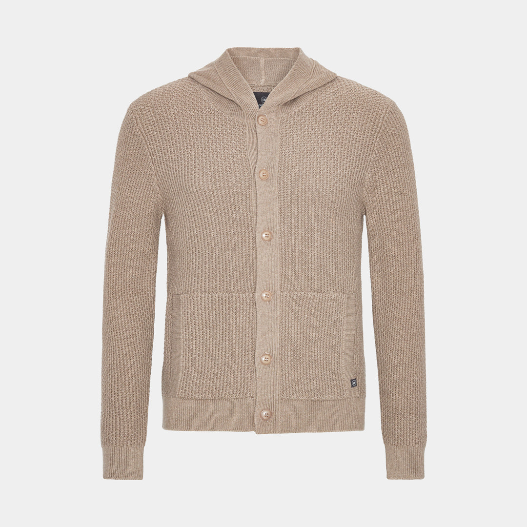 Sand Cotton Hoodie Cardigan