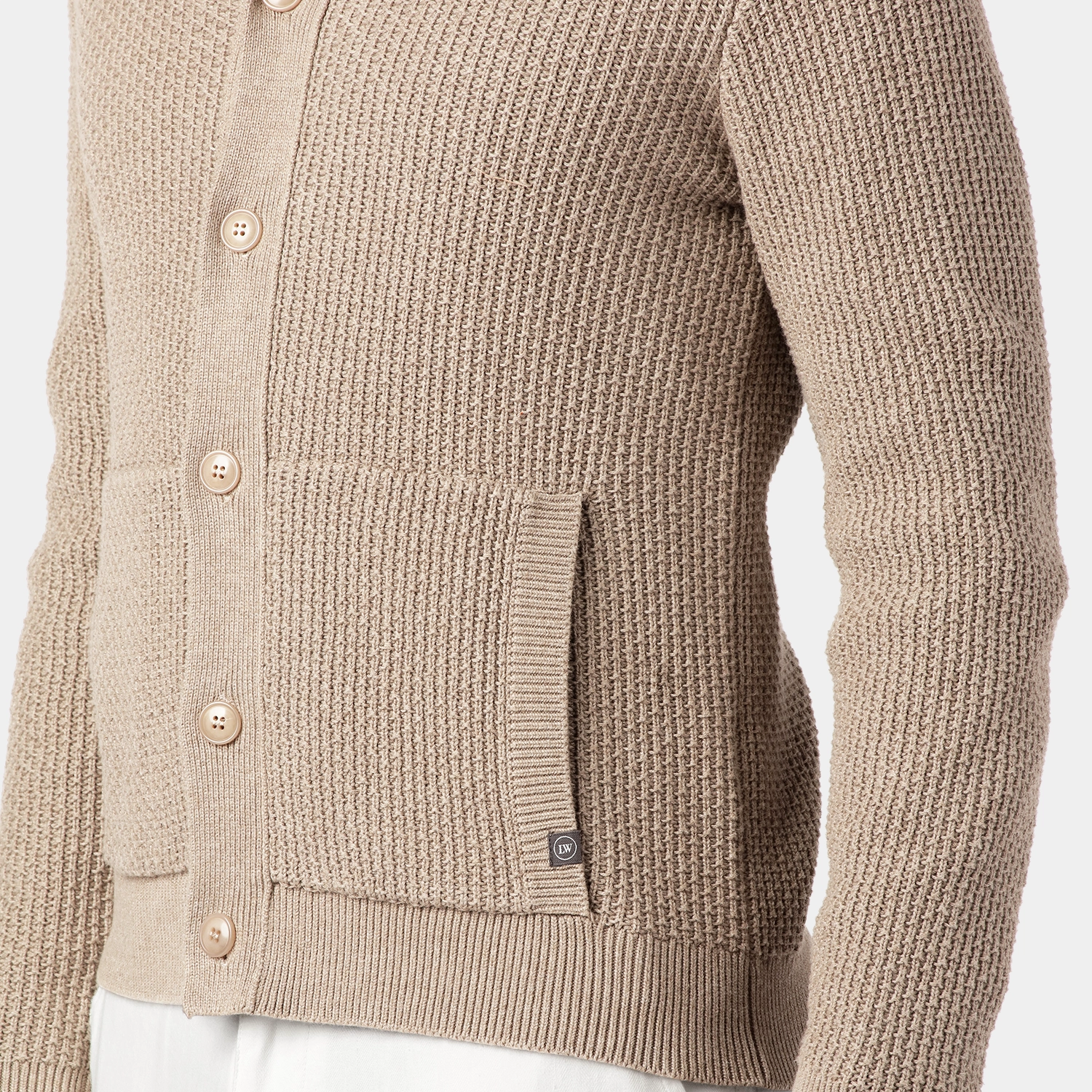 Sand Cotton Hoodie Cardigan