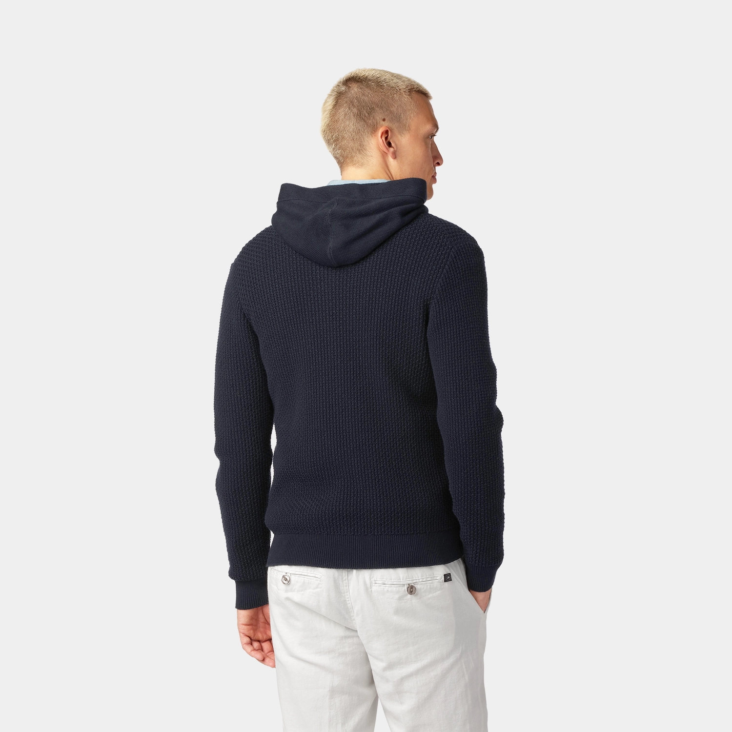 Marinblå Cardigan Hoodie