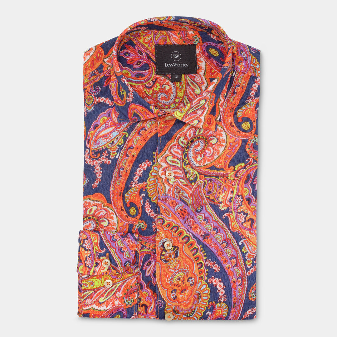 Linen Shirt Paisley Multi