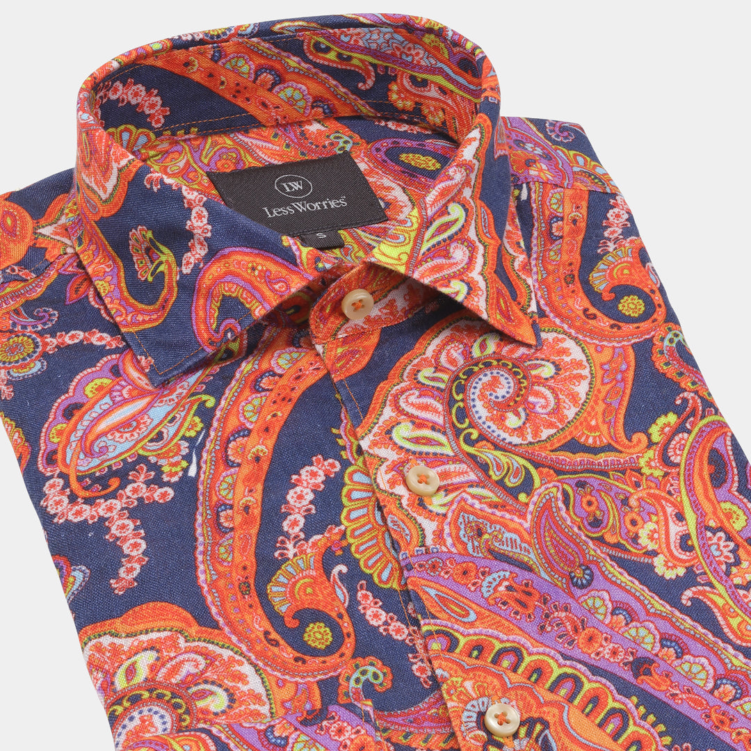 Linen Shirt Paisley Multi