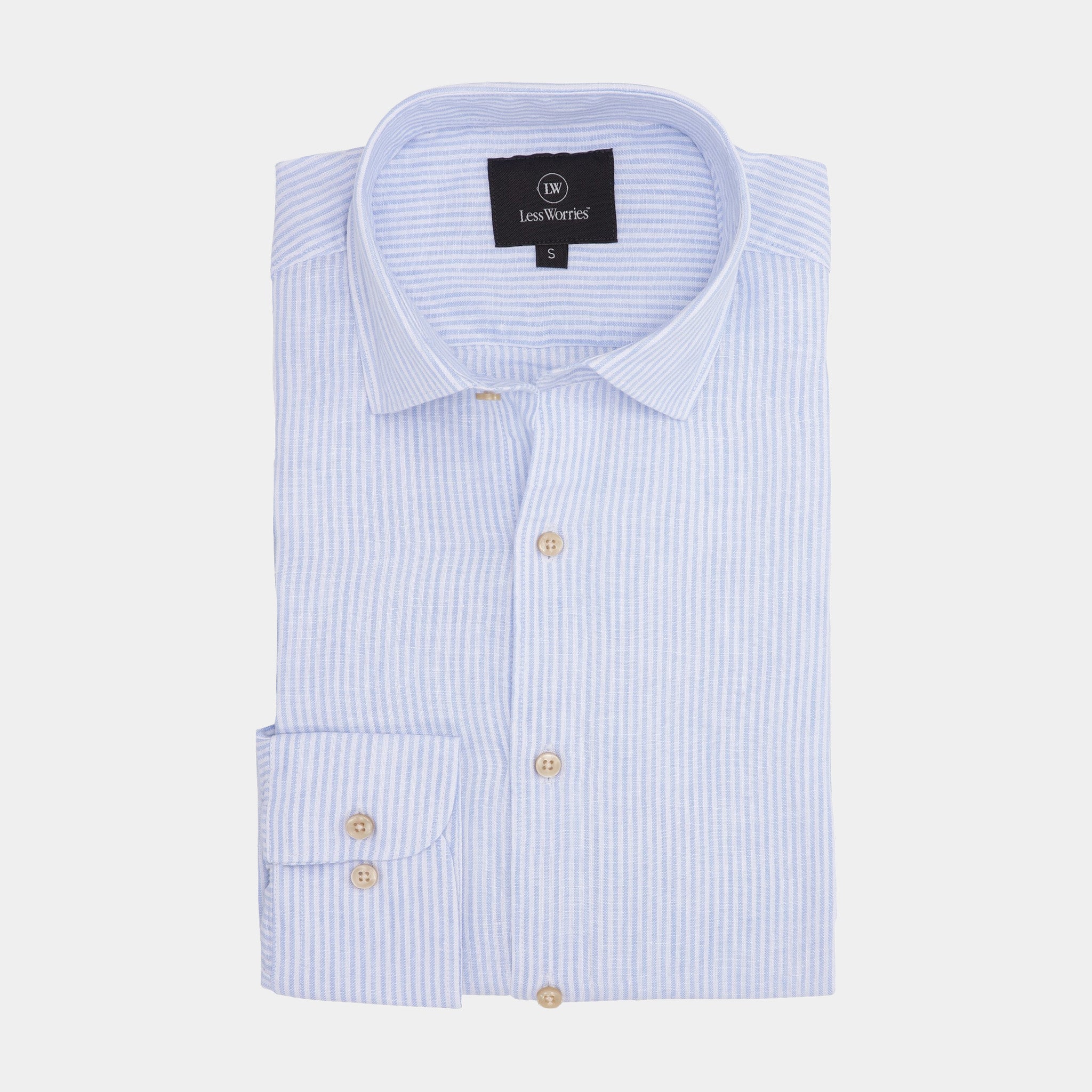 Blue Pinstriped Linen Shirt