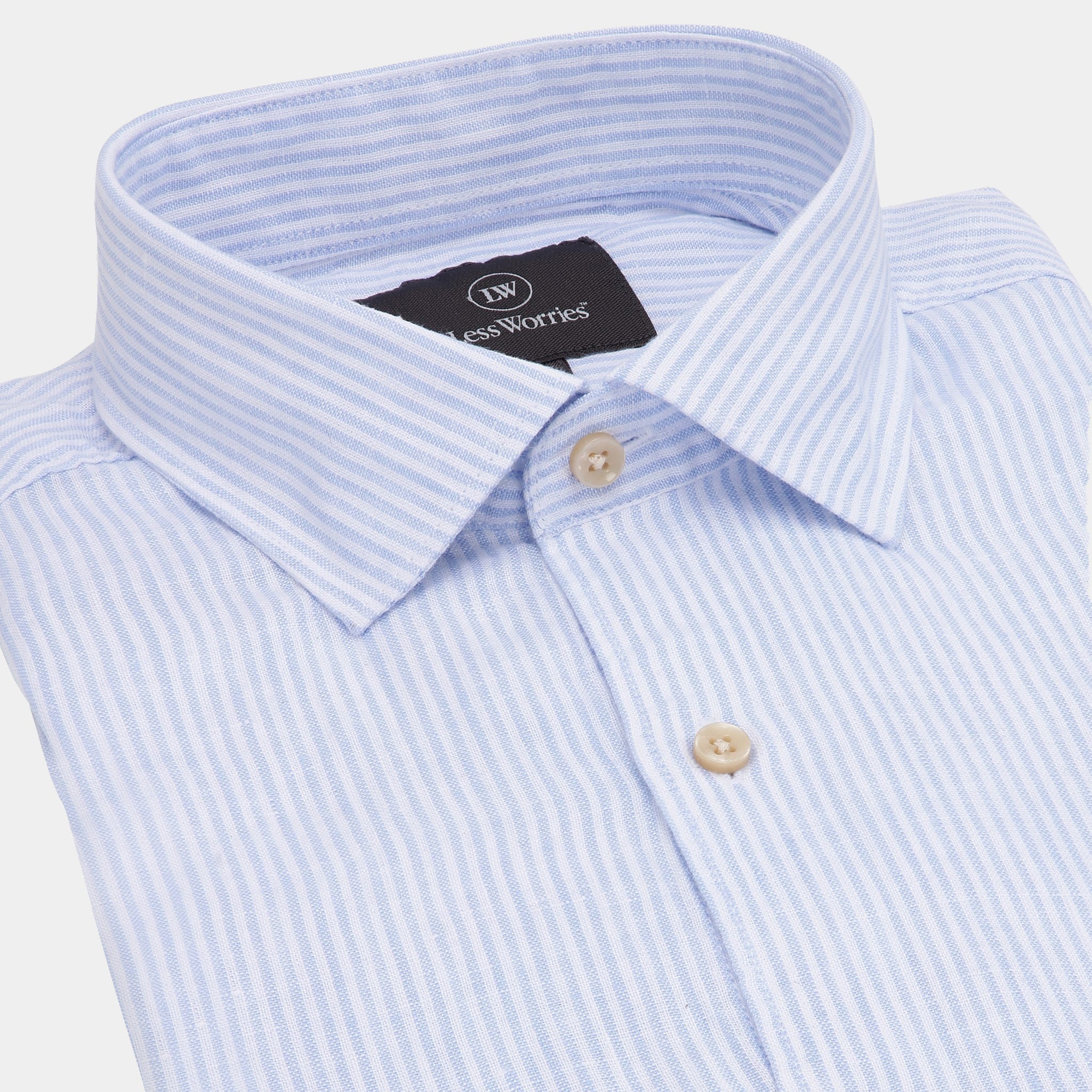 Blue Pinstriped Linen Shirt