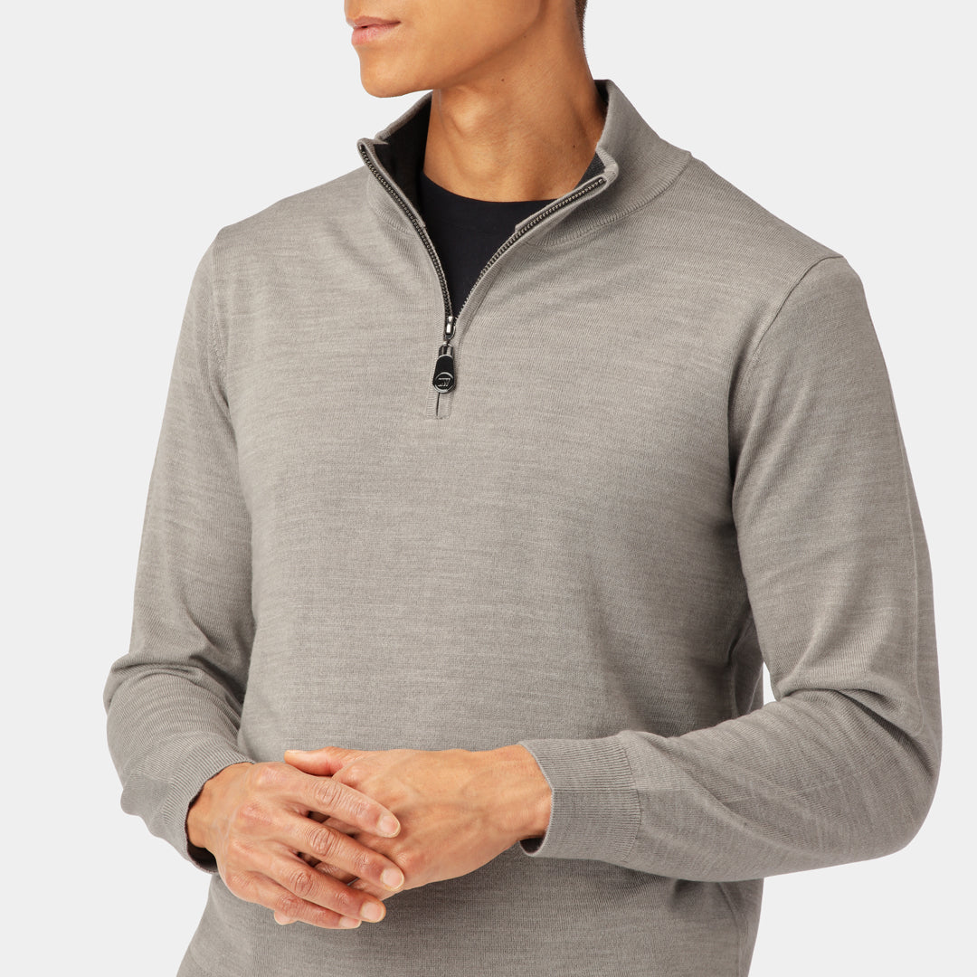 Grå Half-Zip Merino