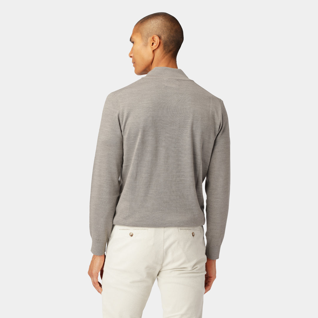 Light Beige Half Zip Merino