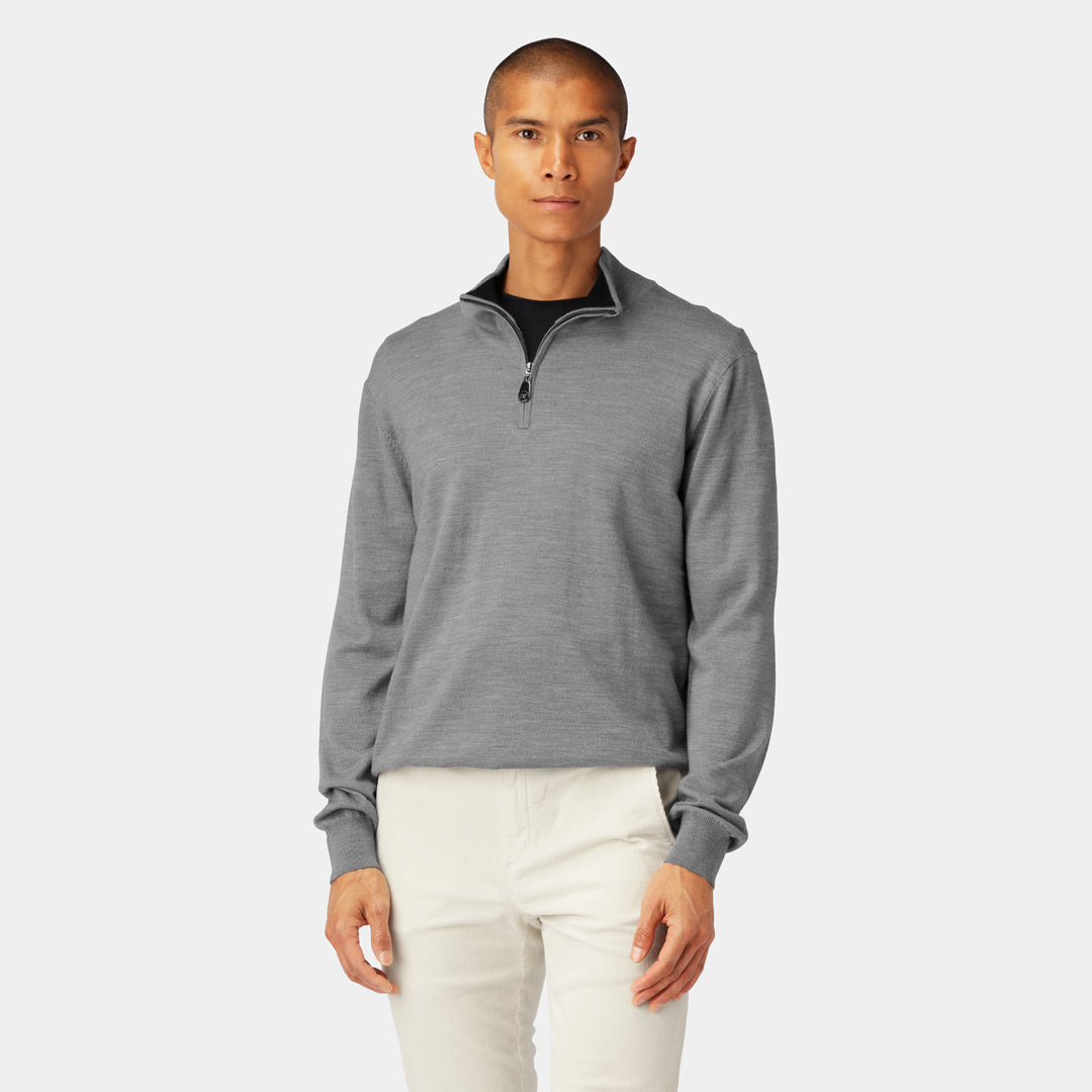 Grå Half-Zip Merino