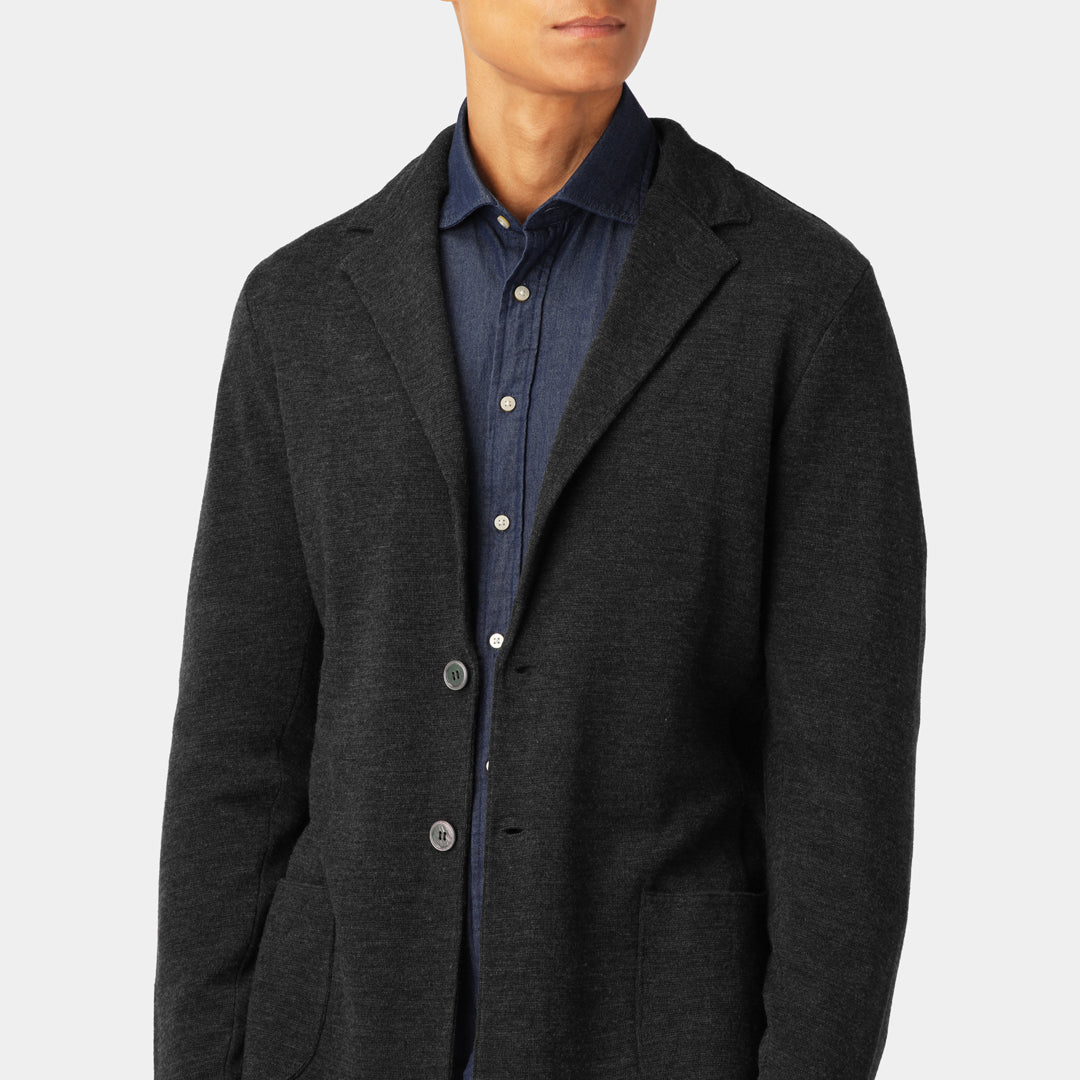 Dark grey Knitted Merino Blazer