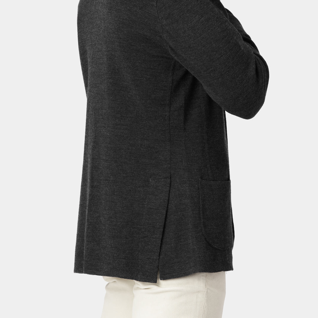 Dark grey Knitted Merino Blazer