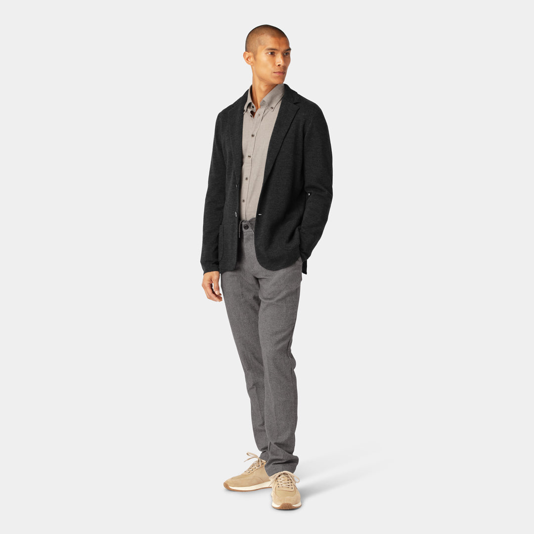 Dark grey Knitted Merino Blazer