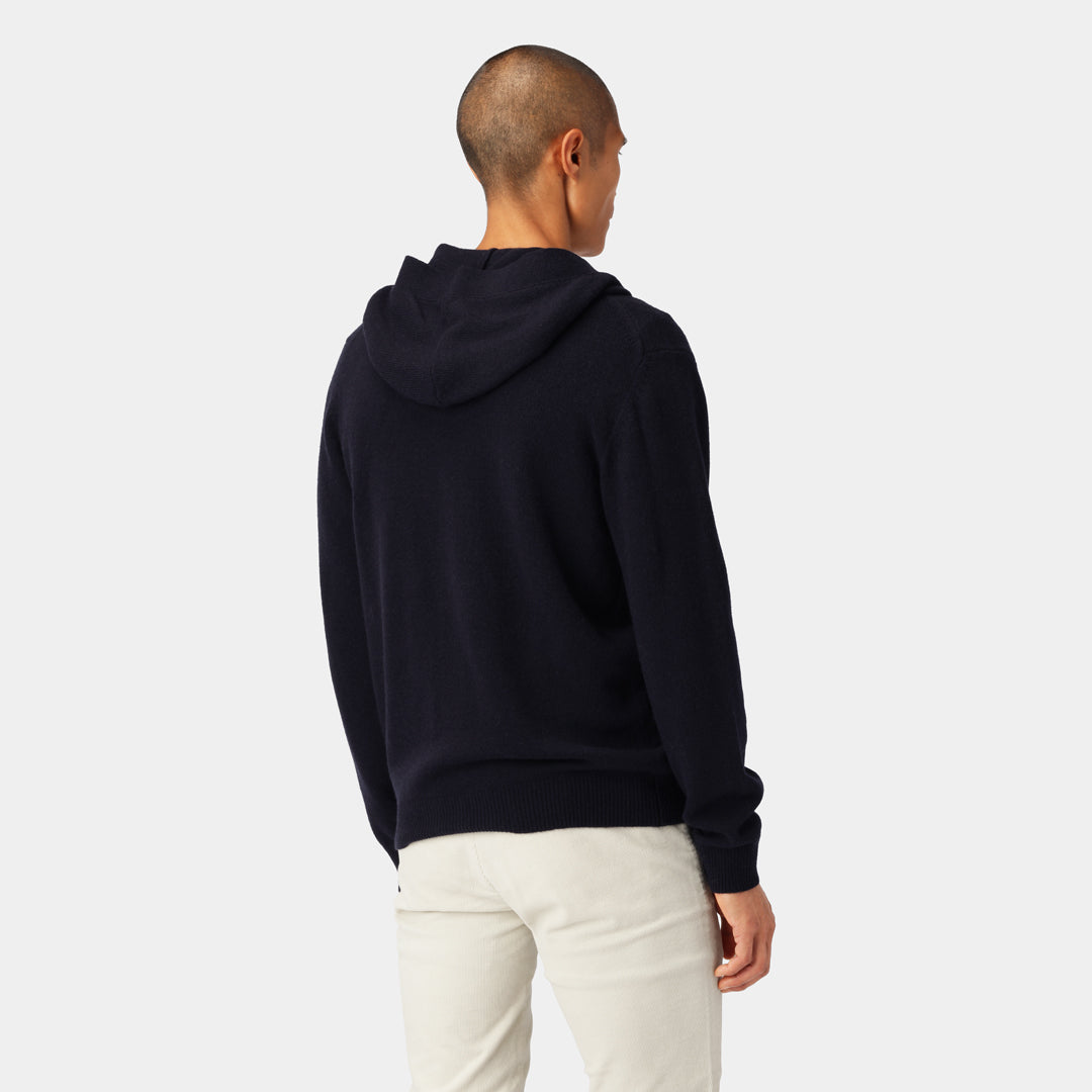 Marinblå Hoodie Cardigan