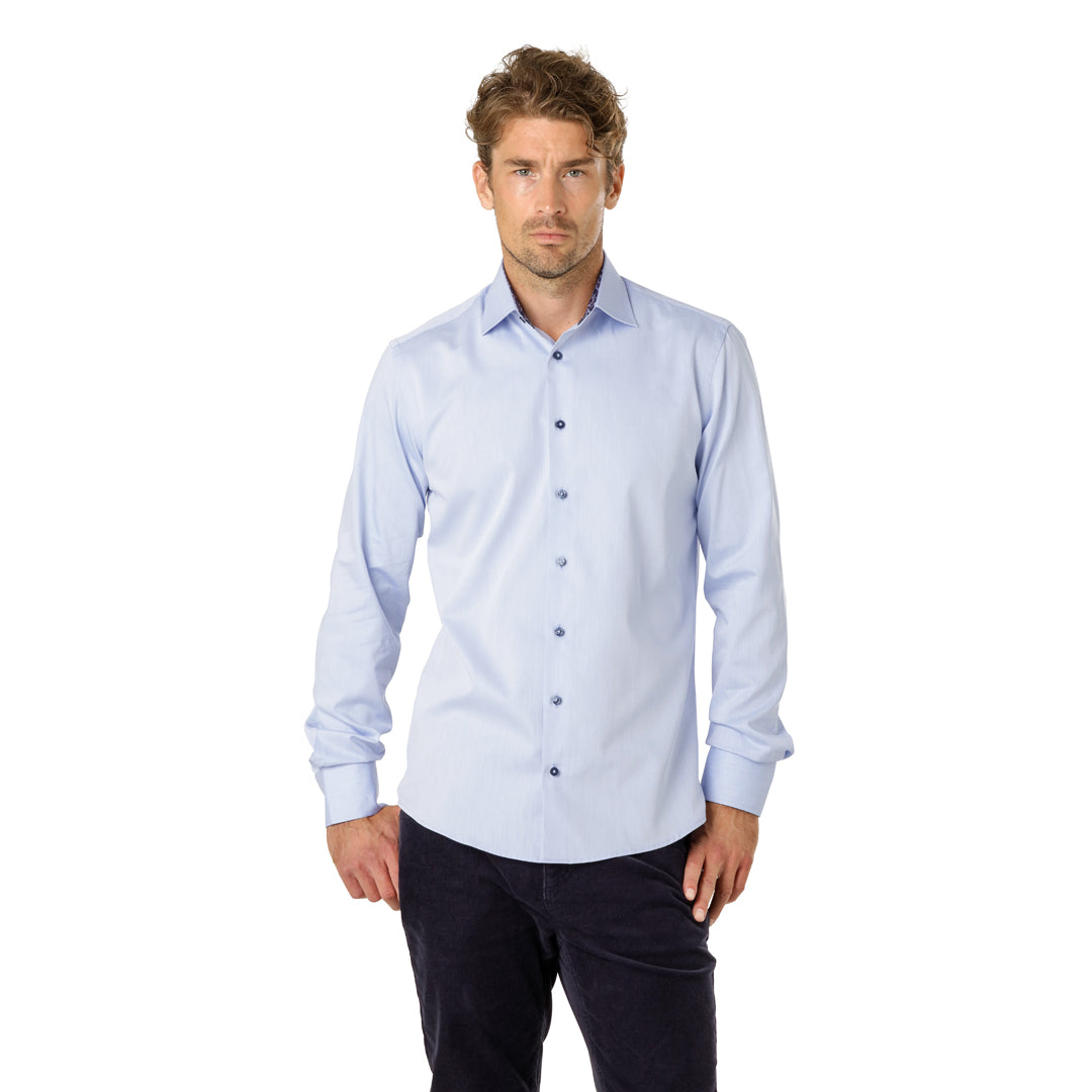 Ljusblå Premium Twill-Skjorta