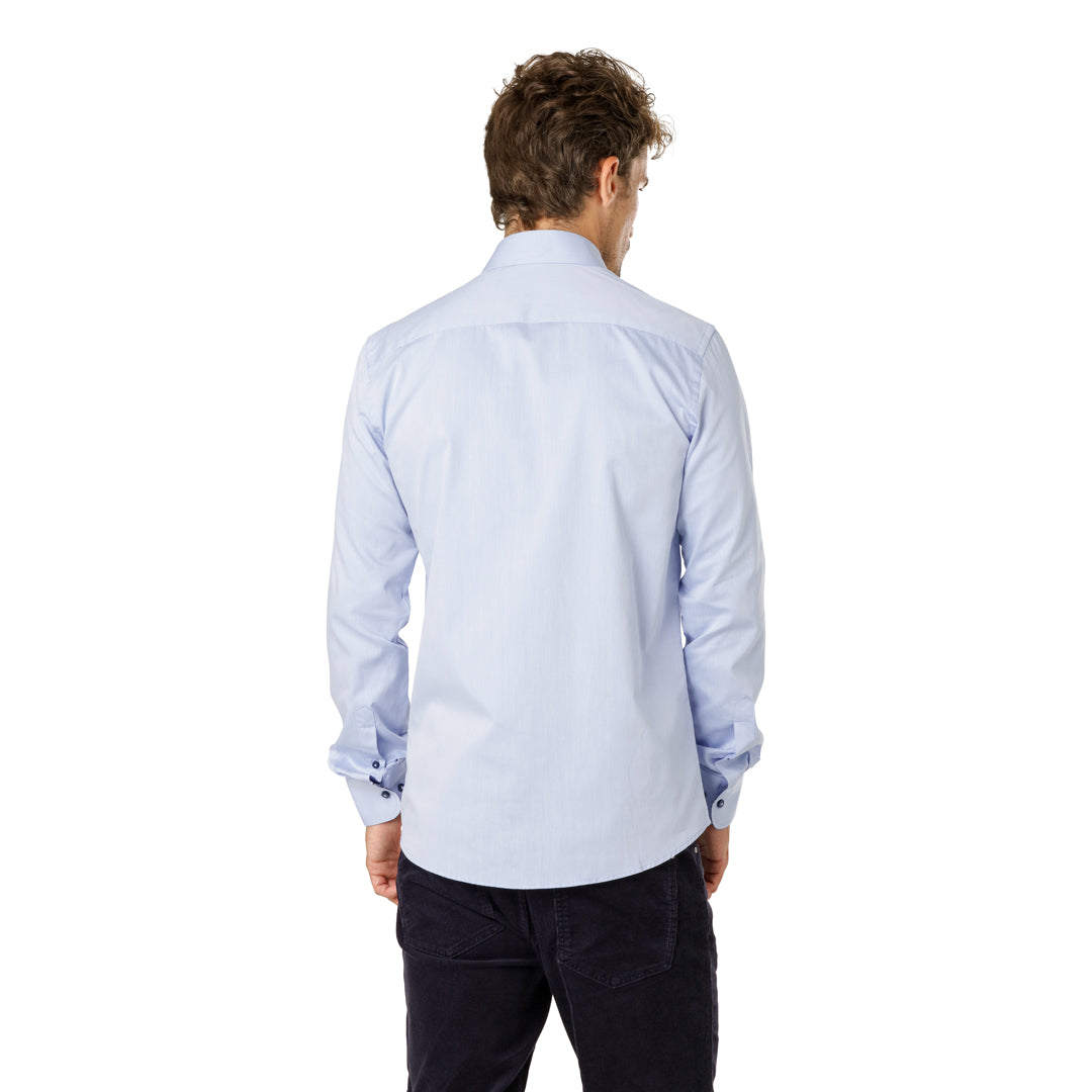 Ljusblå Premium Twill-Skjorta