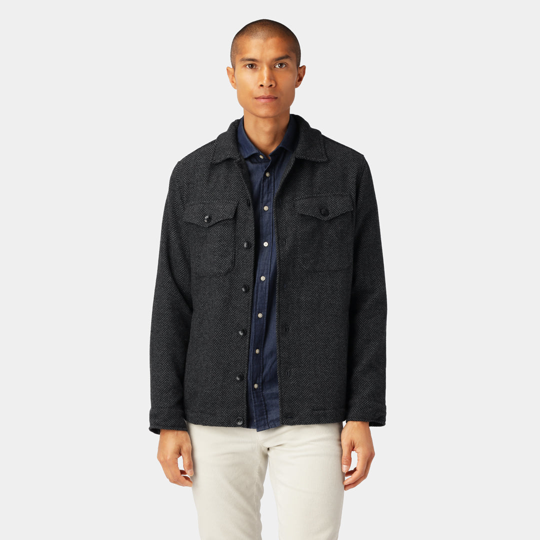 Dark grey Overshirt Herringbone