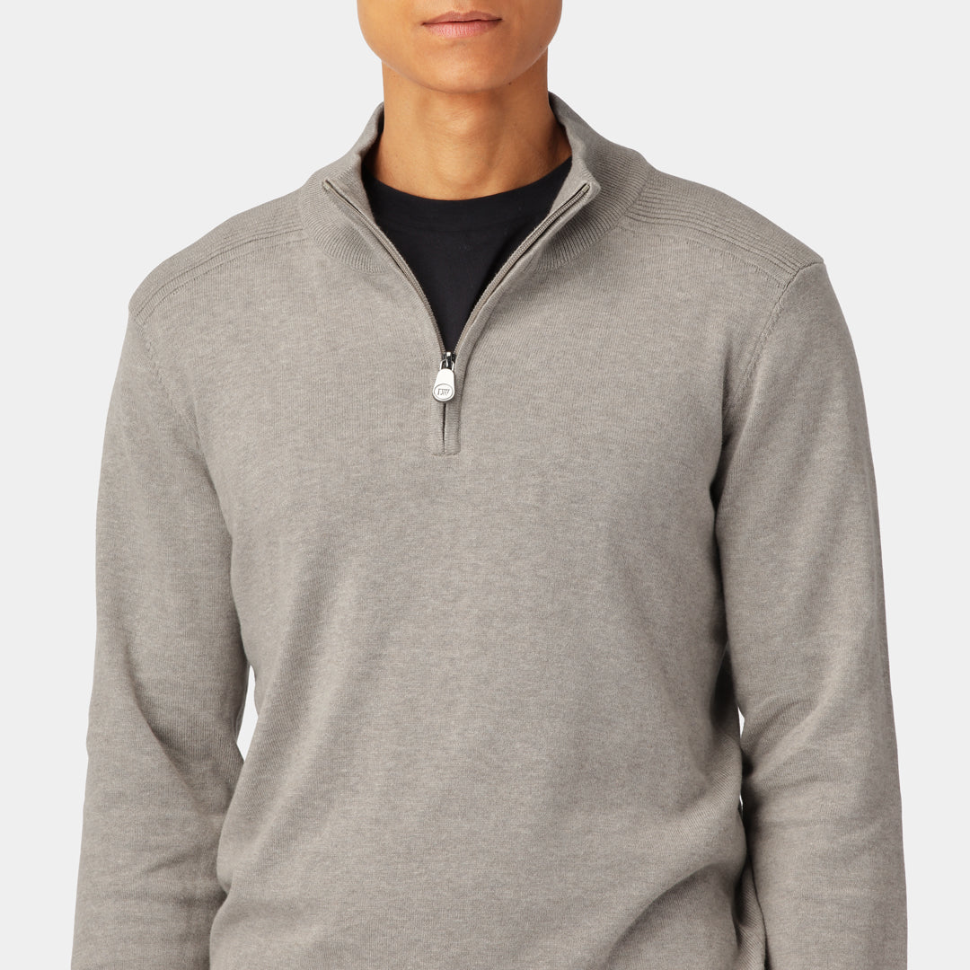 Sand Cotton Rib Half Zip