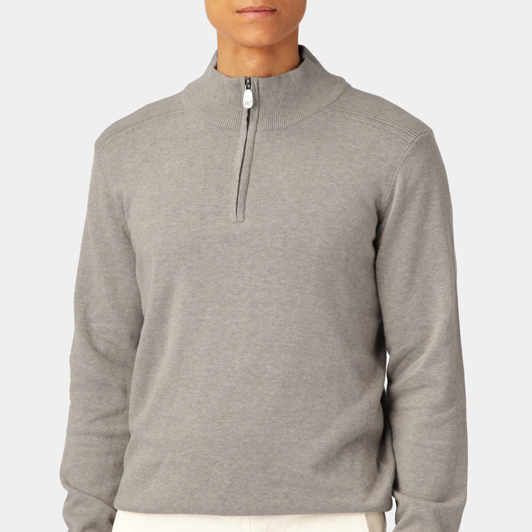 Sand Cotton Rib Half Zip