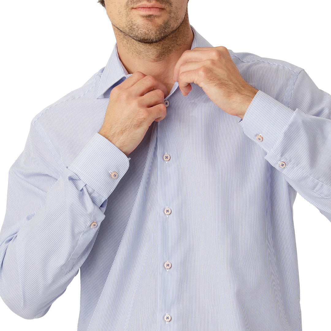 Marinblå Pinstripe skjorta