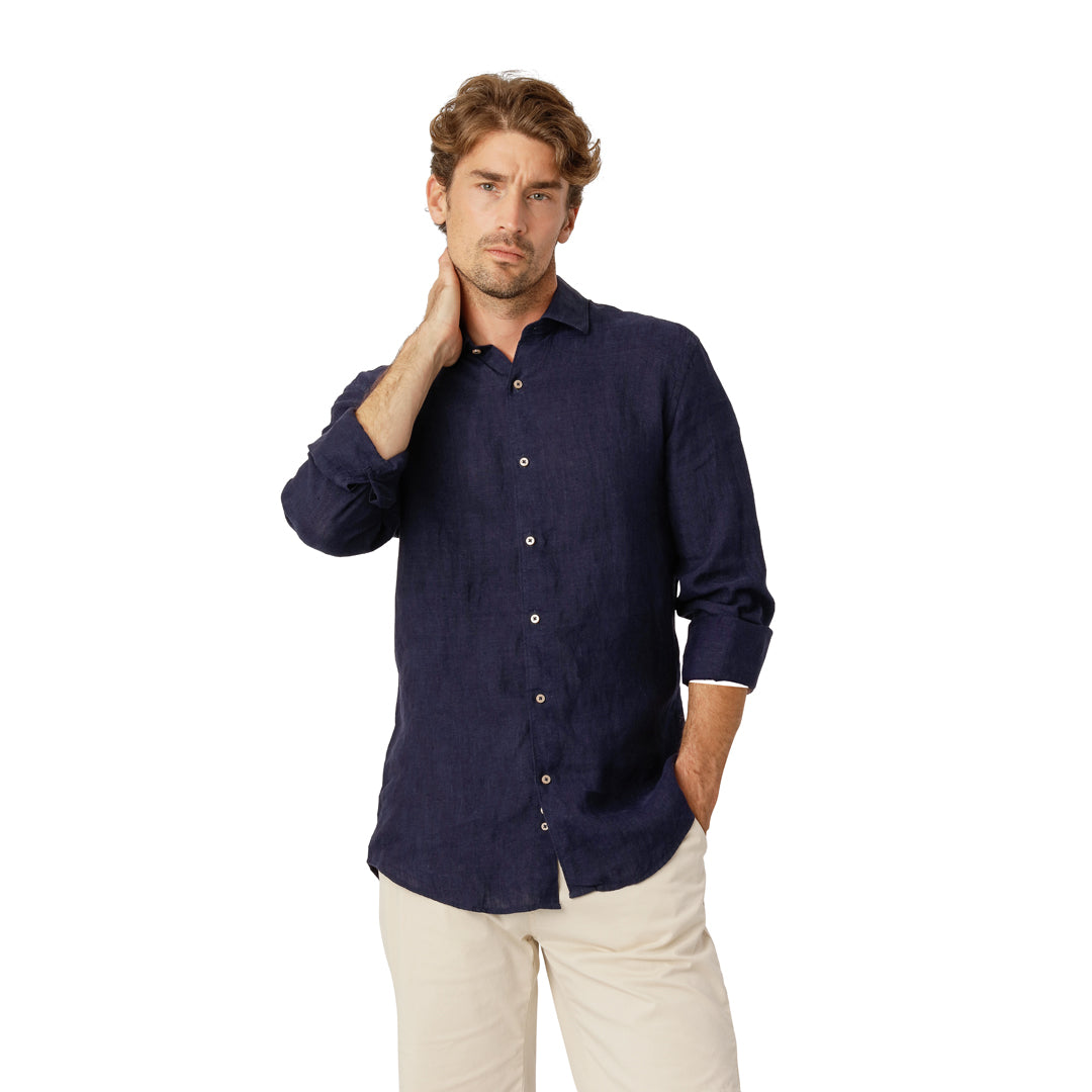 Navy Premium Linen Shirt