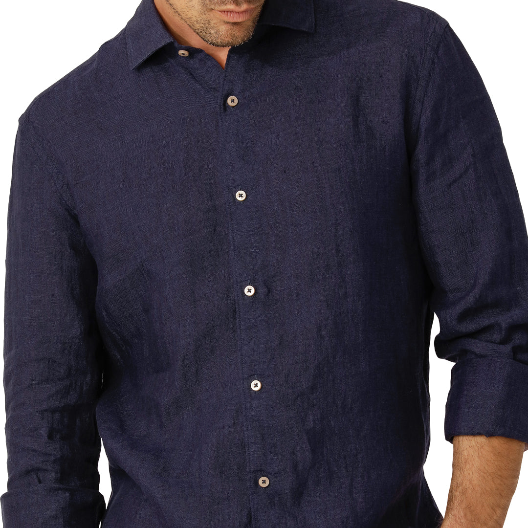 Navy Premium Linen Shirt